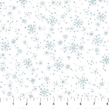 Village Folk White Snowflake 45" Flannel Cotton Fabric per yard