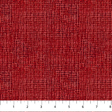 Village Folk Red Grid Texture 45" Flannel Cotton Fabric per yard