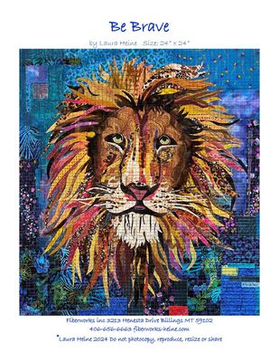 Be Brave (Lion) Collage Pattern by Laura Heine