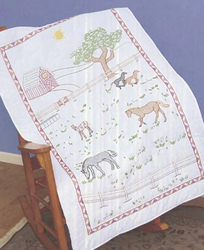 Field Of Horses Lap Quilt