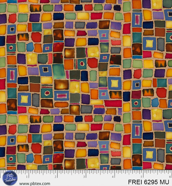 Free Rein Multi Mosaic 44"/45" Cotton Fabric Per Yard