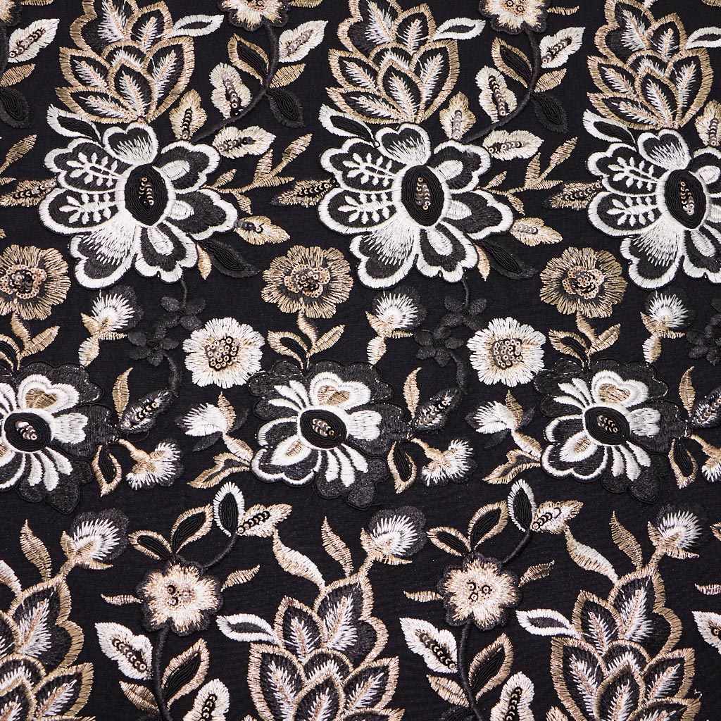 Genevieve Embroidered Mesh Fabric | Blue Moon Fabrics