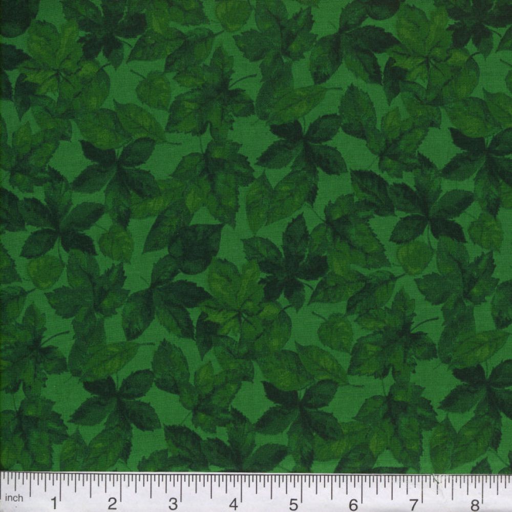 Green Harvest Leaves 45" Wide Cotton Fabric (4/8 yard pack)