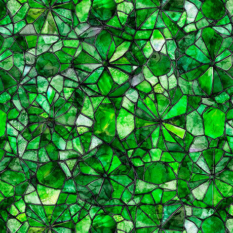 Green Mosaic Blender Lumenique 44"/45" Cotton Fabric Per Yard