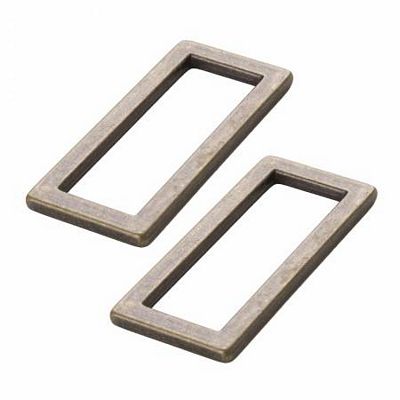 Rect-Ring Flat 1.5in Aq BR 2pc