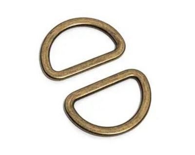 D Ring Flat 1 in Antiq BR 2 pc