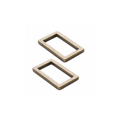 Rect- Ring Flat 1in Antq BR 2p