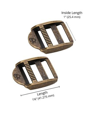 1in Strap Adjuster - Antique Brass - Set of Two