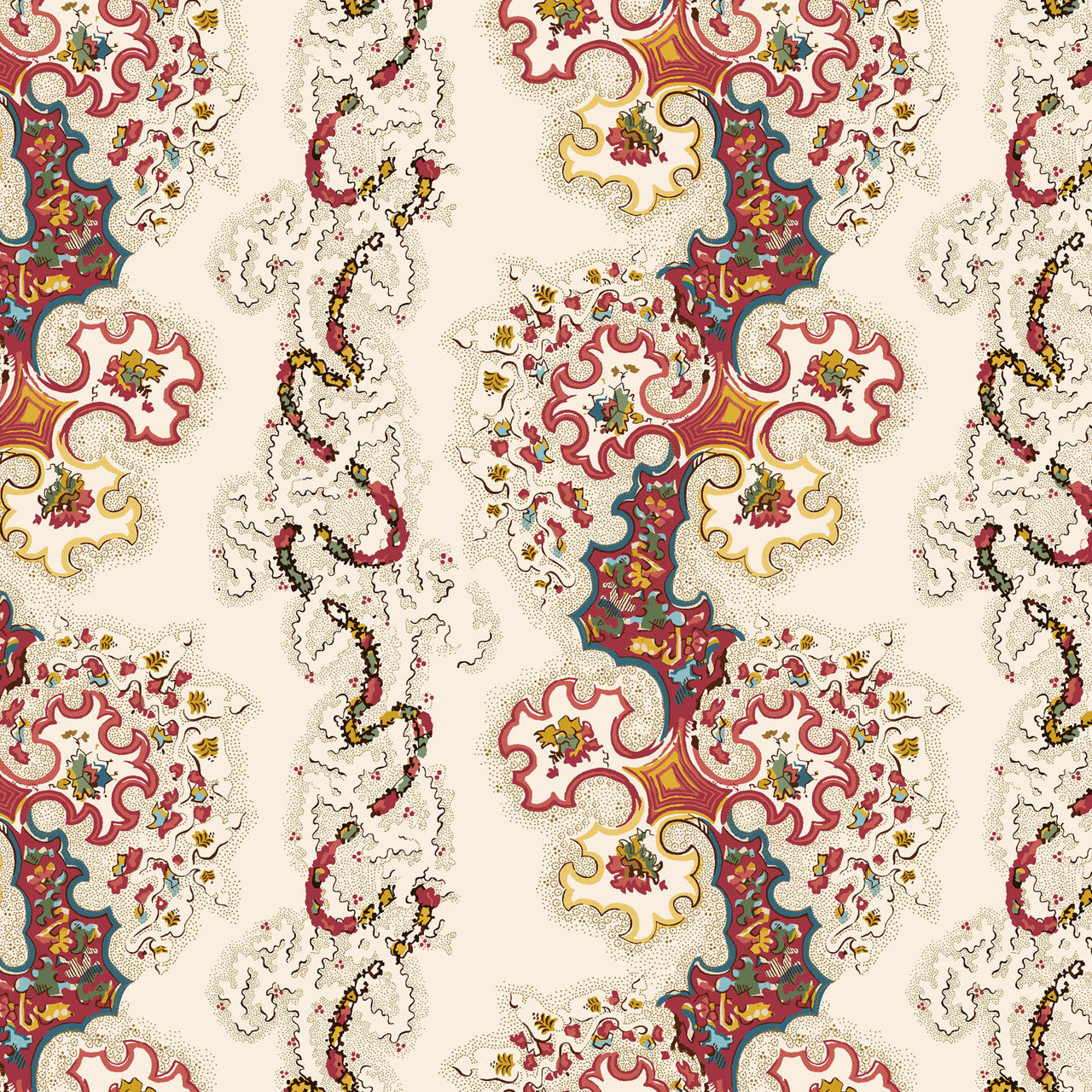 Cream Multi 108" Abstract Whole Cloth Cotton Wideback Fabric Per Yard