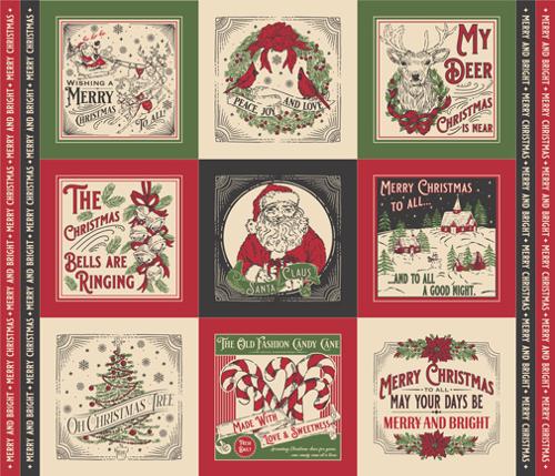 Holiday Cheer Panel Natural Christmas 36" x 44"