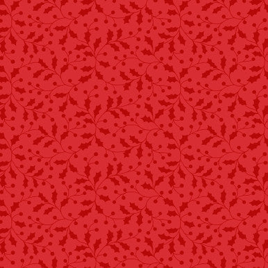 Holly And Berries Red Merry Mix 43"/44" Cotton Fabric Per Yard