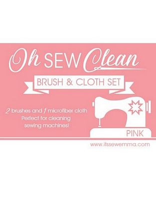 OhSewCleanBrushandClothSetPink