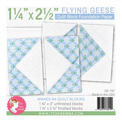 1.25in x 2.5in Flying Geese Quilt Block Fdn Paper