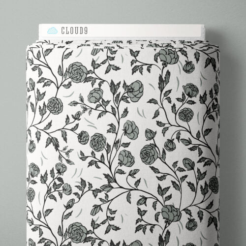 Ivory Rose Bramble 44"/45" Cotton Fabric Per Yard