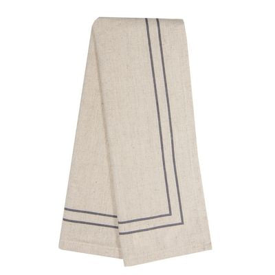 TTWL/ Sm Stripe Border Char Cotton/Linen 6/pkg