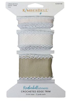 Crocheted Edge Trim Grey