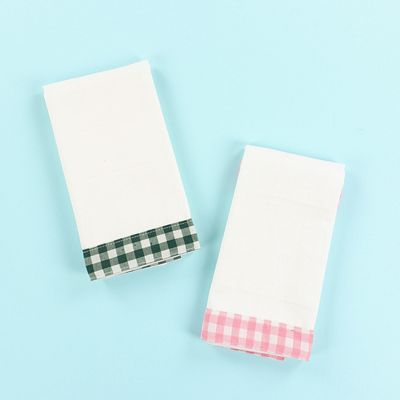 Tea Towel Blanks, Gingham Trim
