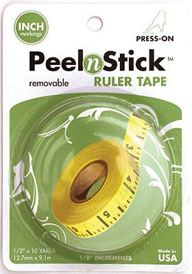 PeelnStick Ruler Tape 1/2in x 10 yard