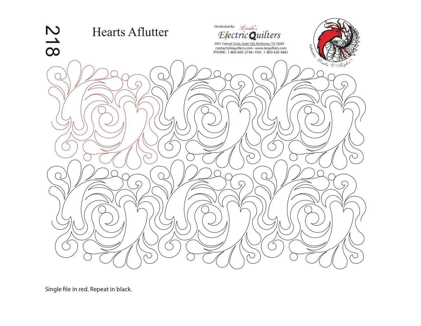 218 Hearts Aflutter Pantograph by Linda V. Taylor