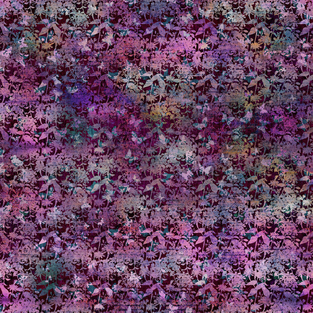 Butterflies Magenta Evanescence Cotton 43/44 Fabric Per Yard