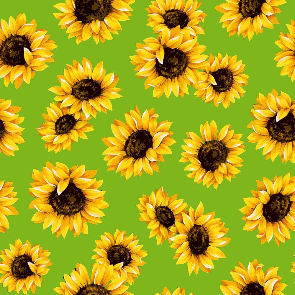 Lime Sunflower Dance 45" wide Fabric per yard