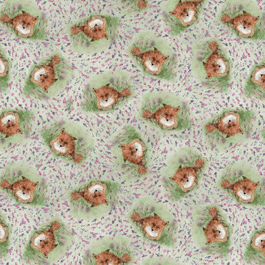 Matcha Fox & Meadow Valley View Cotton 43"/44" Fabric Per Yard