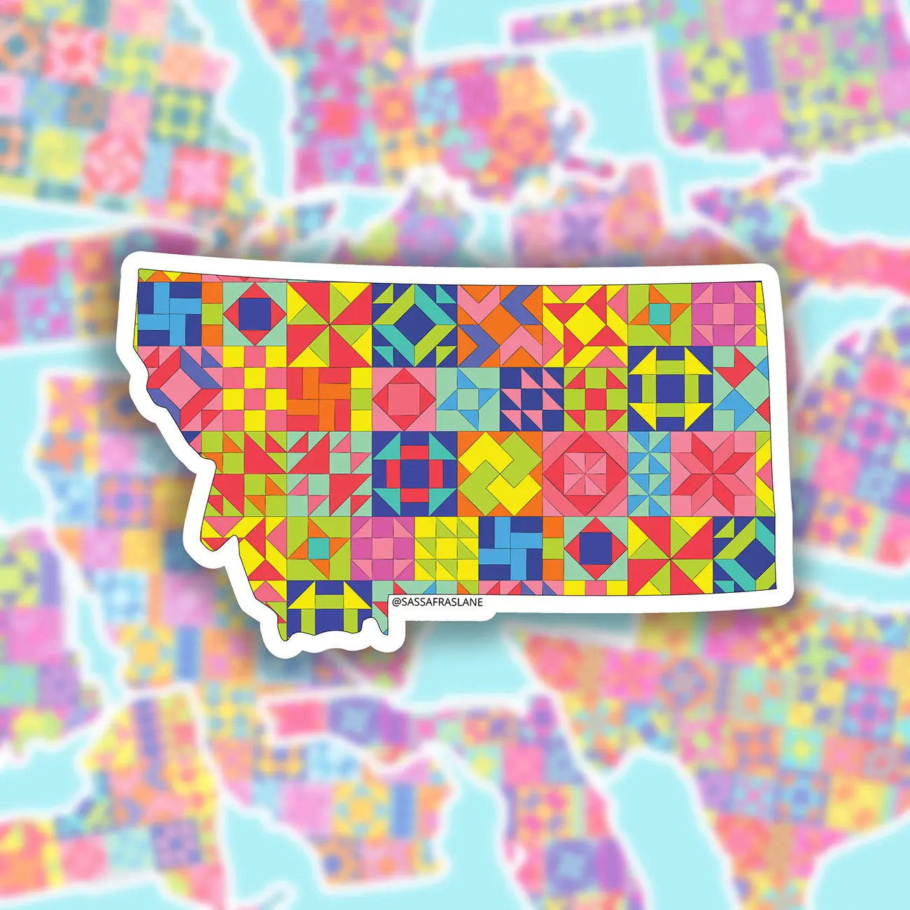 Montana State Quilt Stickers