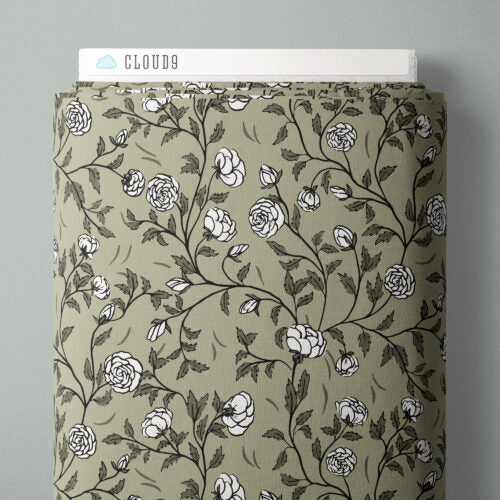 Moss Rose Bramble 44"/45" Cotton Fabric Per Yard