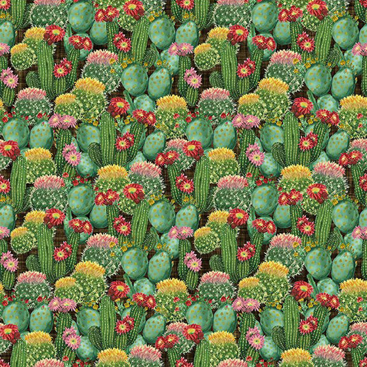 Multi Southwest Minis Cactus Field 44/45" Cotton Fabric Per Yard