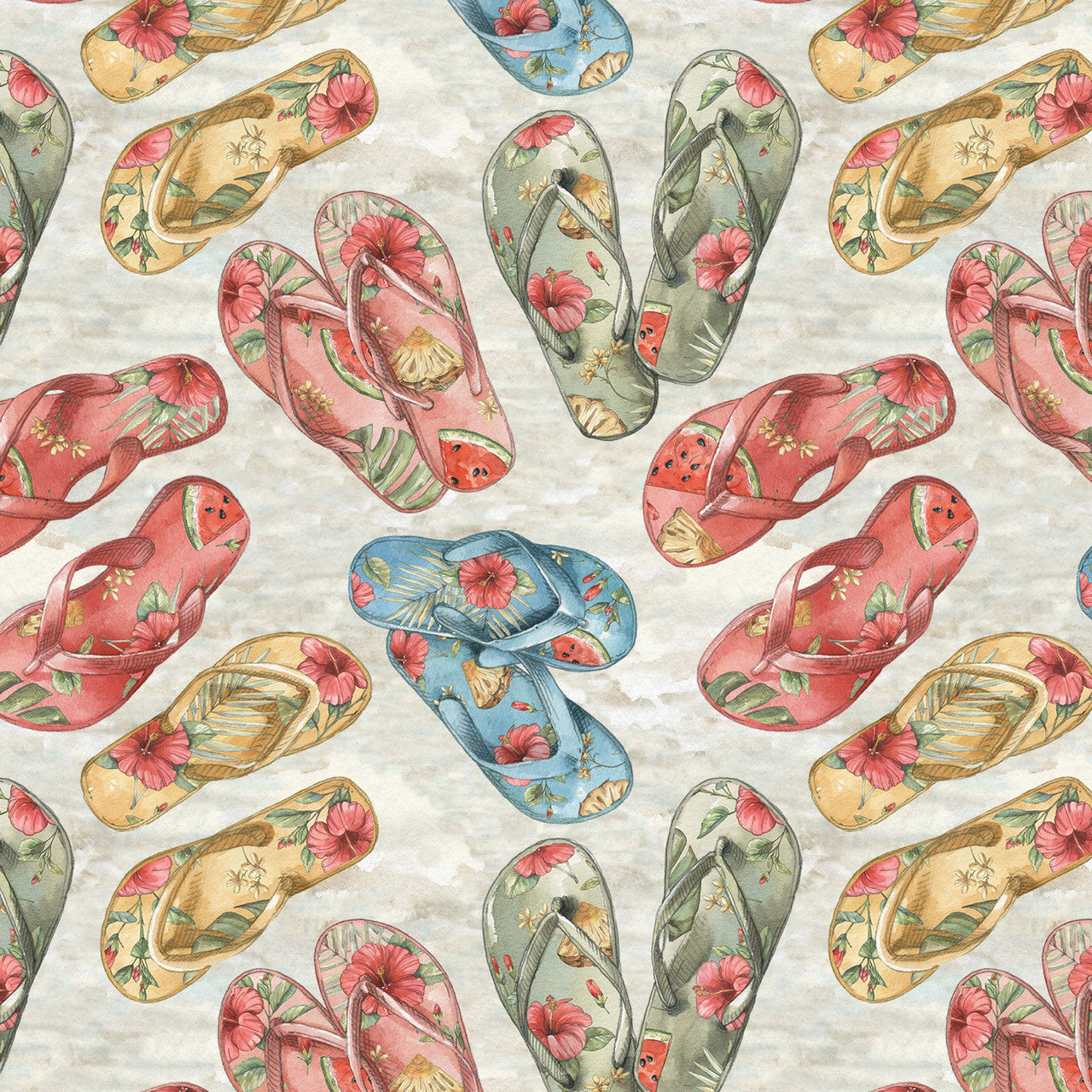 Multi Vintage Style Summer 43"/44" Cotton Fabric Per Yard
