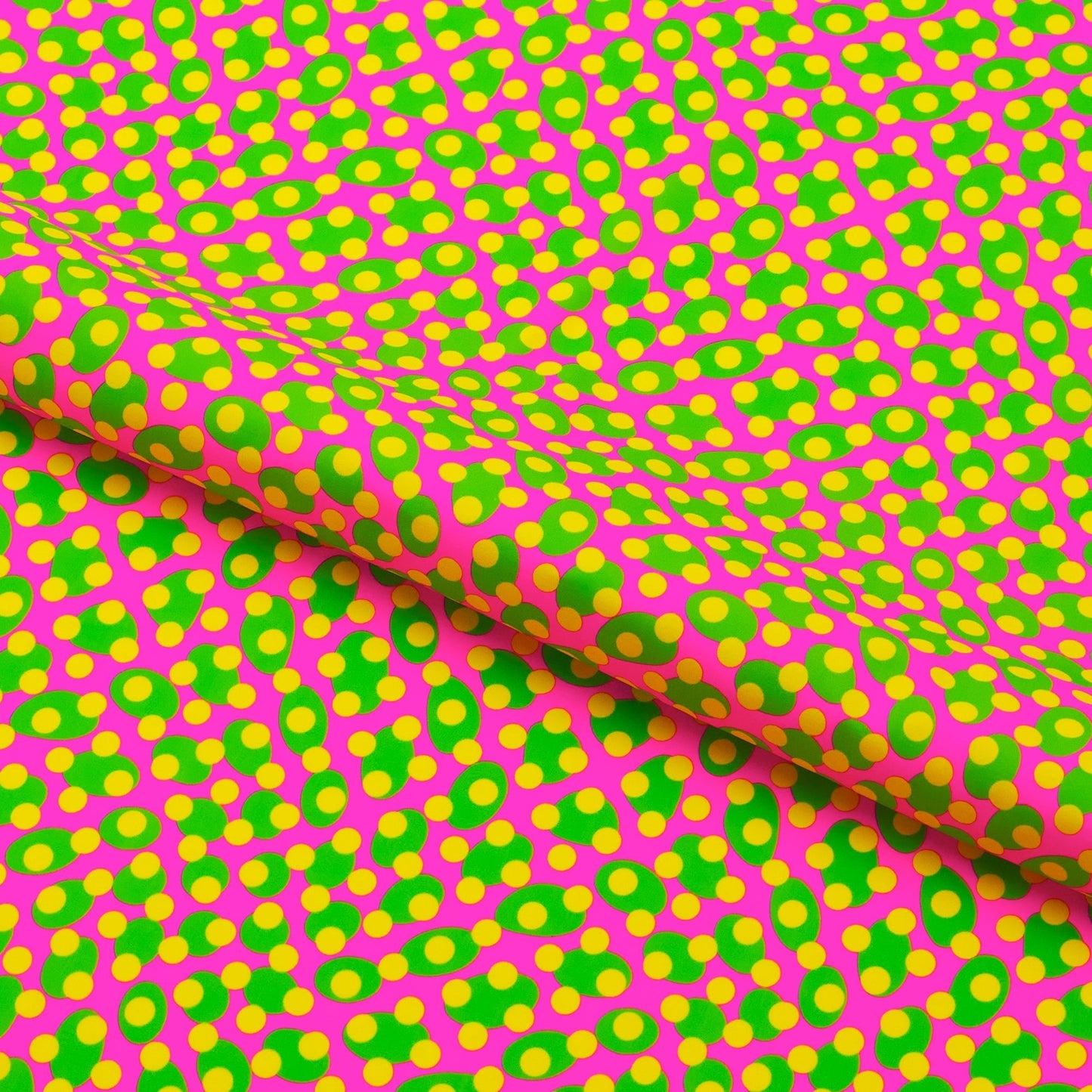 Lava Lamp Dots Printed Spandex Fabric | Blue Moon Fabrics