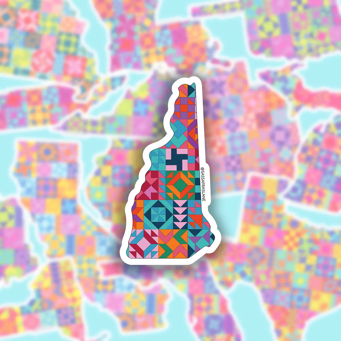 New Hampshire State Quilt Stickers