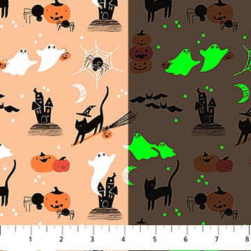 Orange Castles Sweet Treats 44"/45" Cotton Fabric Per Yard