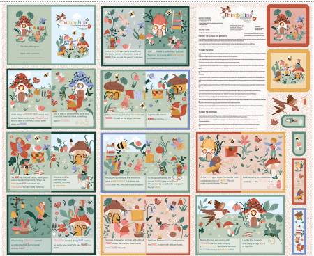 RB Thimbelina & the Sewing Fairies 35 1/2in x 43 1/2in Storybook Panel