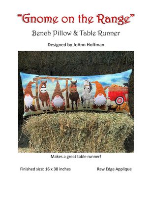 Gnome on the Range bench pillow Table runner Patte