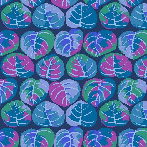 Kaffe - PWGP208 Palm Leaves - Blue 45" wide fabric per yard