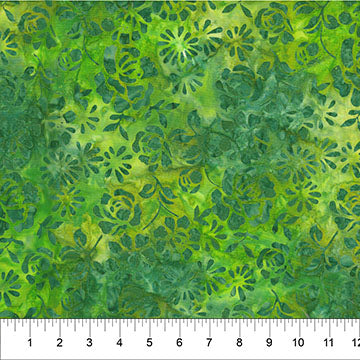Petals Avocado 44"/45" Cotton Fabric Per Yard