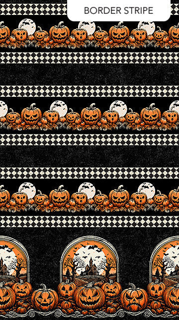 Pumpkin Patch Halloween 44"/45" Cotton Fabric Per Yard
