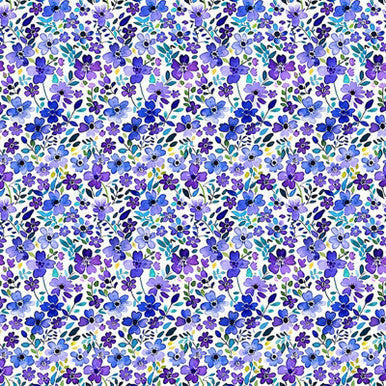 Purple Digital Lisa Lovelies 44"/45" Cotton Fabric Per Yard