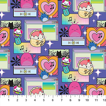 Purple Joyful 44"/45" Cotton Fabric Per Yard