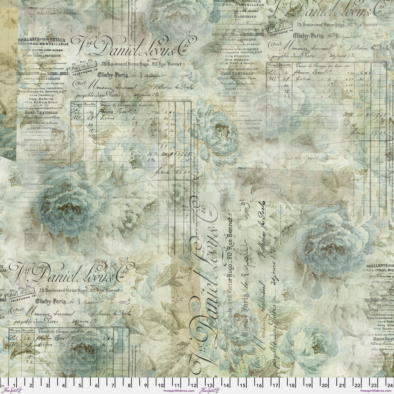FS Receipt - Aqua Eclectic Elements Quilt Backs Digital Backing Fabric -