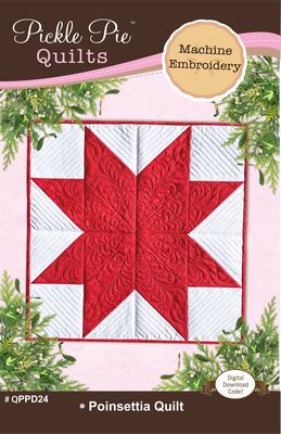 Poinsettia In The Hoop Embroidery Quilt