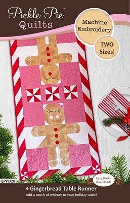 Gingerbread Table Runner Quilt Machine Embroidery