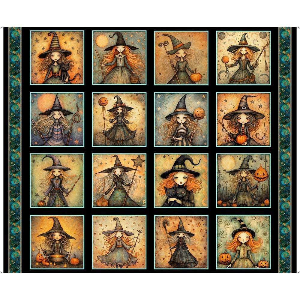 Black Witch Picture Patches Witchypoo Cotton Panel