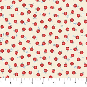 Rudolph The Red-Nosed Reindeer Bauble Dot Cream 44"/45" Cotton Fabric Per Yard