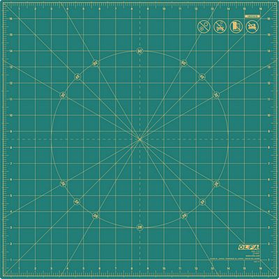 Square Rotating Rotary Cutting Mat 17in Green