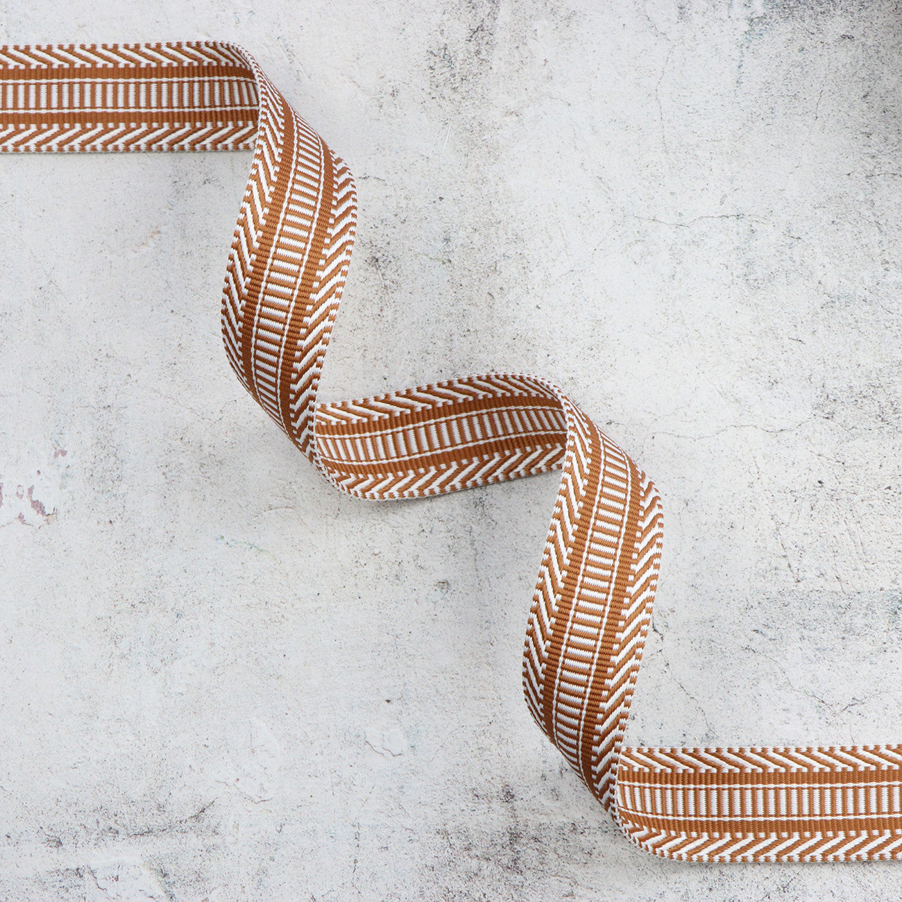 Railroad Track Tan/White Webbing 1-1/2in x 50yd