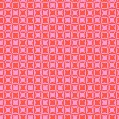 Red/Bright Pink Breezeway Colorblock Party 43/44" Cotton Fabric Per Yard