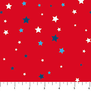 Red Multi Stars 44"/45" Cotton Fabric Per Yard