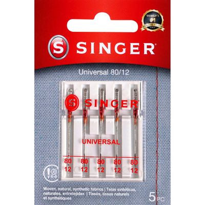Needles Singer Universal Red Band 80/12 5pack